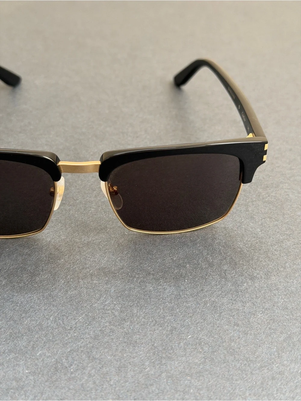 100% Authentic Cartier Black Square Acetate Metal Frame Sunglasses